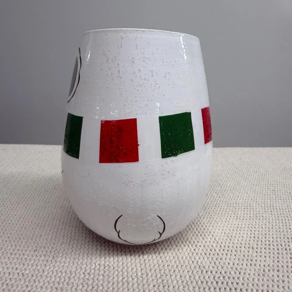 Lolita‎ Hand Painted Polar Bear Stemless Wine Glass Winter Fun Drinkware